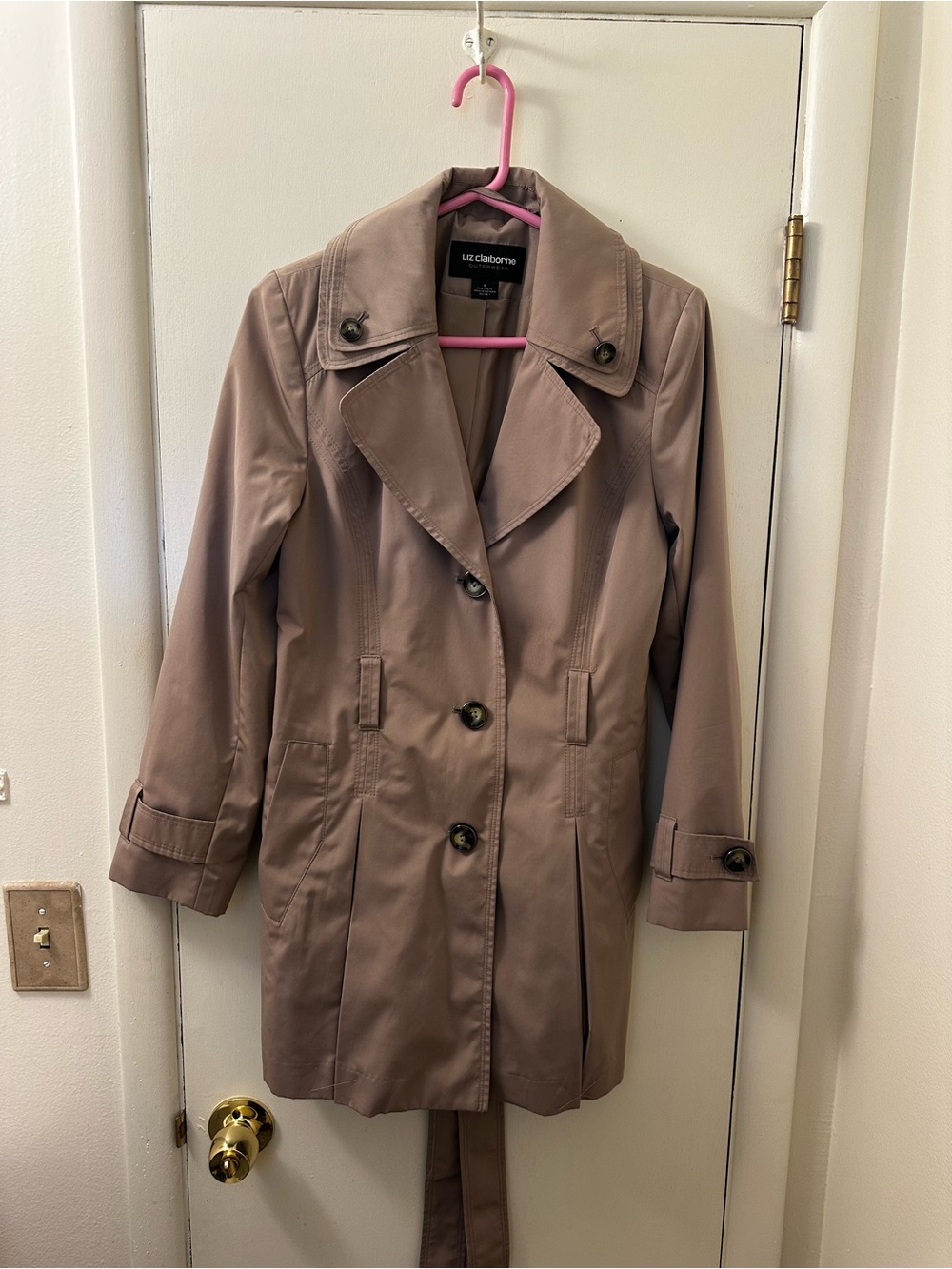 Liz Claiborne Taupe Lightweight Trench Coat